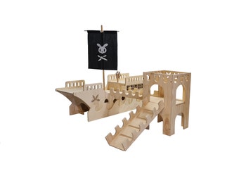 Bunny pirate ship with castle