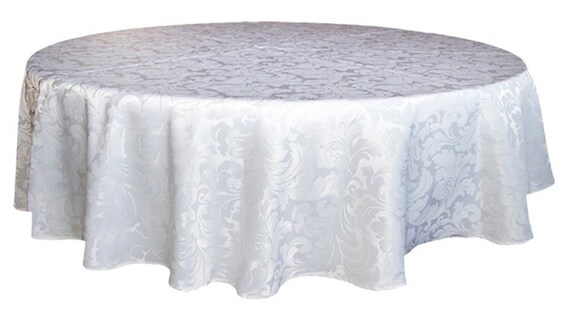 Tektrum 70 Inch Round Damask Jacquard Tablecloth Table Cover Etsy