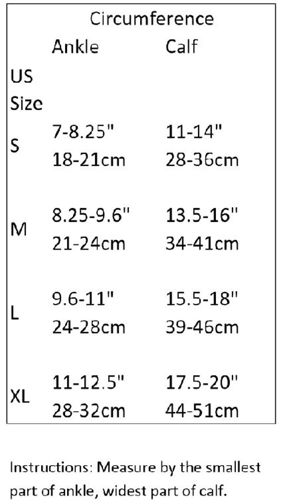 Fitdio Compression Socks Size Chart