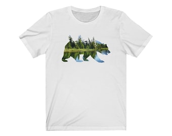 Mountain Bear Shirt, Wilderness Travel Tee, Camping T Shirt, Bear Tshirt, Graphic Tee Bear, Men's Bear Shirt, Bear T-shirt Gift for Men