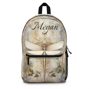 Sac à dos libellule, sac libellule, cadeaux libellule, cartable, sac à dos libellule personnalisé, cartable prénom personnalisé, sac à main libellules