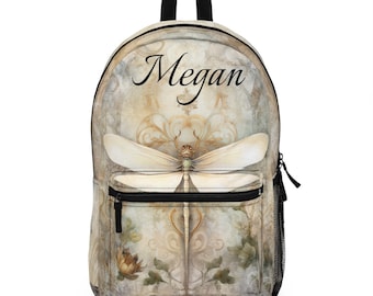 Personalized Dragonfly Backpack: Custom Name School Bag