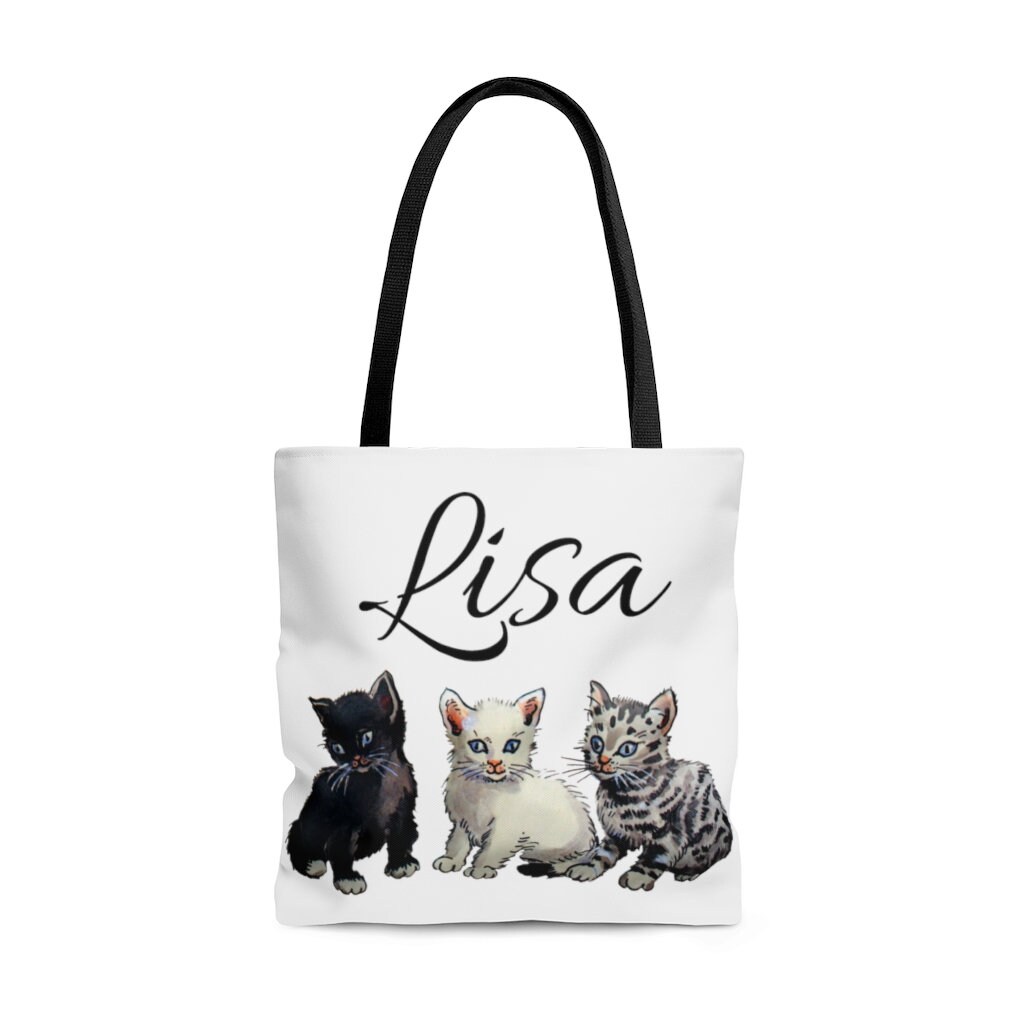 Flower/cat/dog Canvas Tote Bag, Kitten Handbag, Small Carry Bags