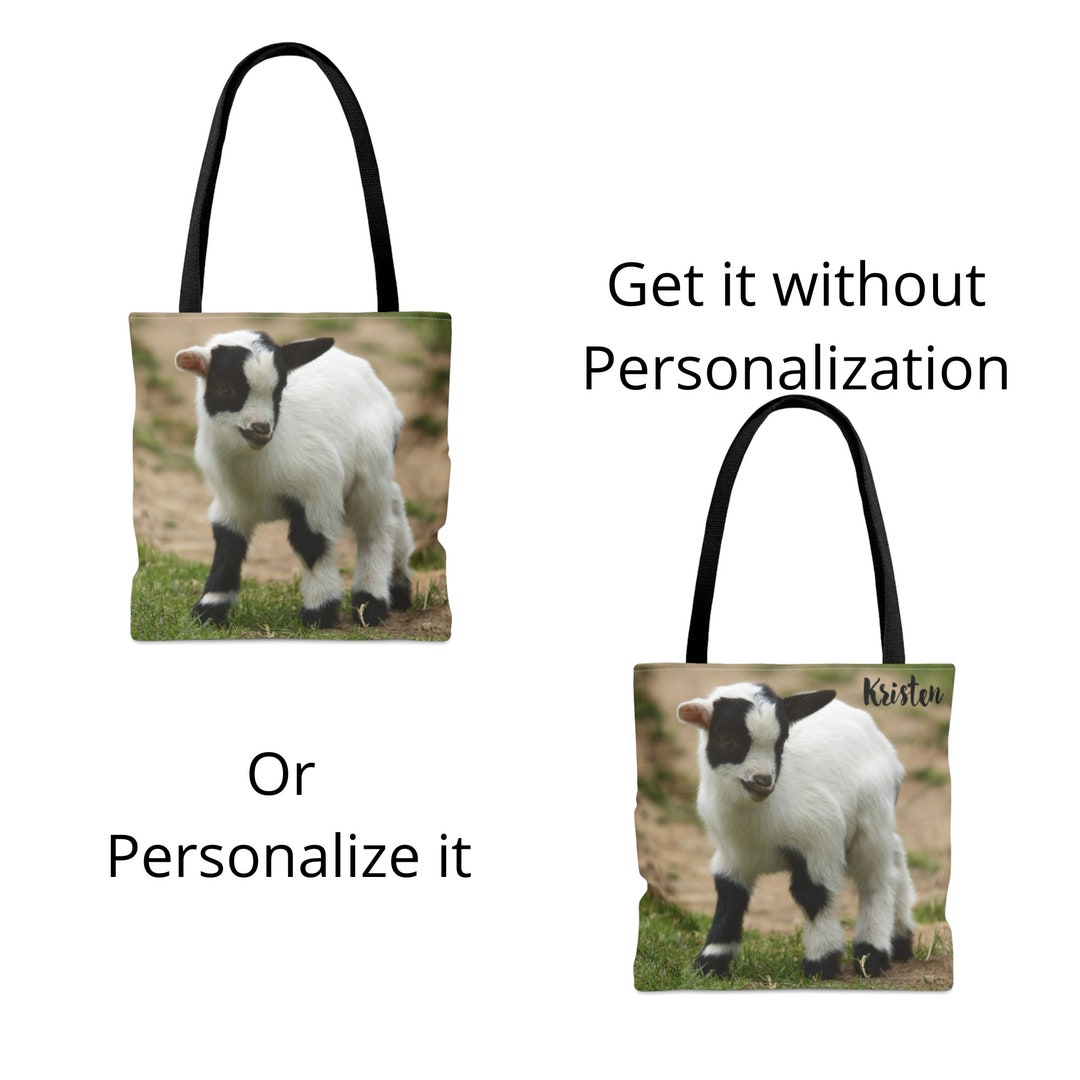 Goat Bag, Personalized Goat Tote Bag, Baby Goat Travel Bag, Goat Diaper Bag, Goat Purse, Goat