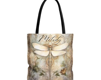 Personalized Dragonfly Tote Bag: Nature Lover Gift