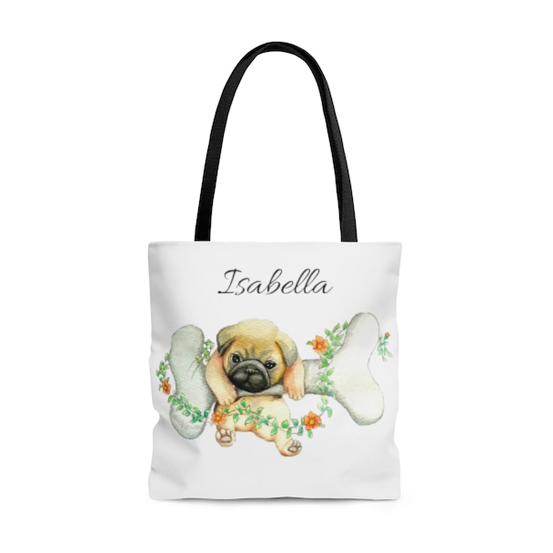 Gepersonaliseerde Pug Tote Bag Pug Bag Pug Tote Pug Purse Etsy Nederland
