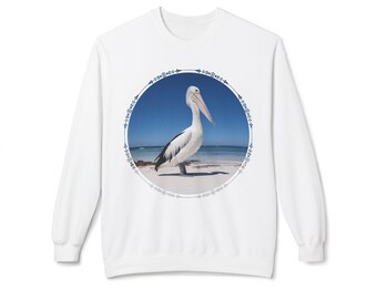 Pelican Graphic Sweatshirt: Coastal Bird Lover Fleece Pullover