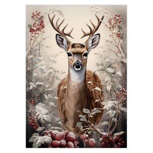 Personalized Deer Christmas Card Set with Envelopes