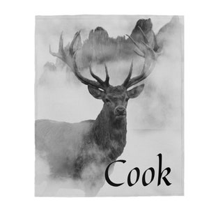Personalized Deer Throw Blanket: Plush Velveteen Woodland Decor