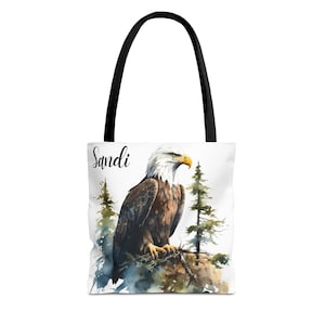 American Bald Eagle Tote Bag - Patriotic Purse for USA Lover, Freedom Gifts, Fourth of July, USA Eagle, America Tote Bag