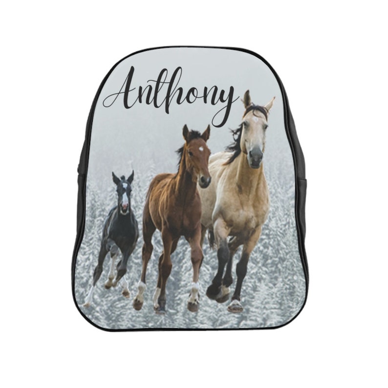 Personalized Horse Backpack Horse School Bag Horse Lover Etsy