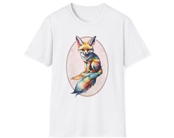 Fox Watercolor Fennec Foxes Tshirt, Unisex Softstyle Tee, Woodland Animal Gift, Fox Lover Shirt