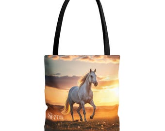 Personalized Horse Tote Bag, Equestrian Gift, Western Style