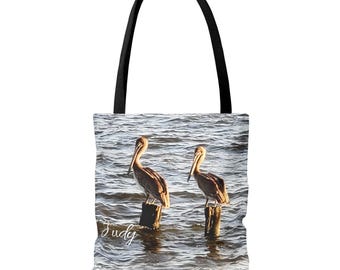 Pelican Print Tote Bag: Personalized Beach Travel Bag