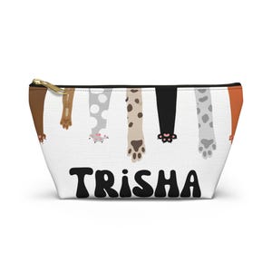 Personalized Paw Print Accessory Pouch: Dog & Cat Lover Gift