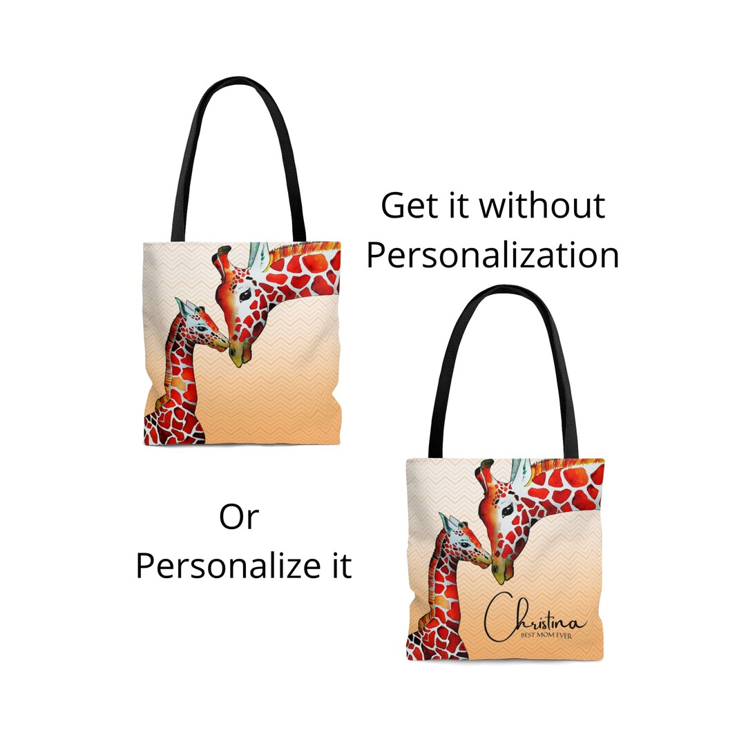 Giraffe Tote, Giraffe Tote Bag, Giraffe Gift, Personalized Gifts, Mommy