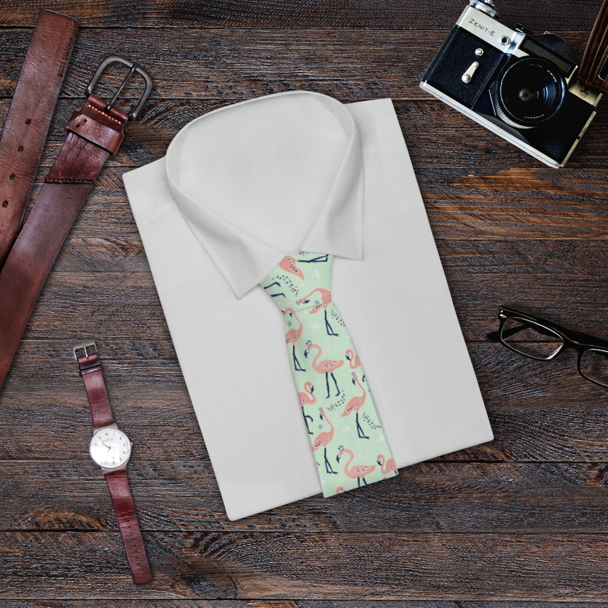 Flamingo Tie Flamingo Necktie Flamingo Neck Tie Flamingo Etsy Australia