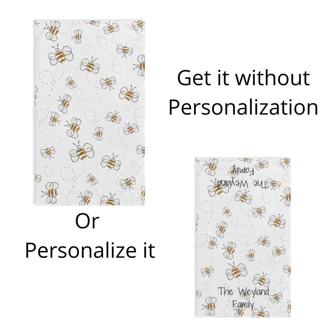 Personalized Bee Hand Towel Bee Towels Bee Bathroom Bee Etsy