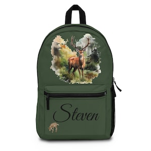 Cartable personnalisé, sac à dos personnalisé cerf, cartable cerf, sac à dos de chasse, sac à dos avec nom, cadeau cerf, cadeaux de chasse, sac à langer
