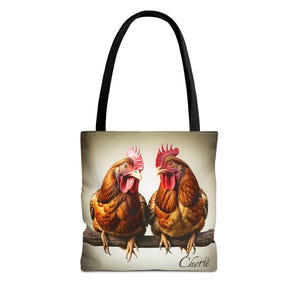 Custom Chicken Tote Bag: Personalized Farmers Market Grocery Bag