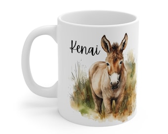 Personalized Donkey Coffee Mug: Farm Animal Gift