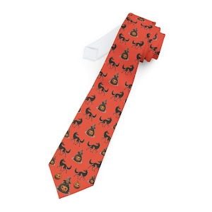 Halloween Necktie: Spooky Pumpkin Pattern - Men&#39;s Party Accessory