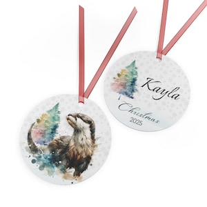 Personalized Otter Christmas Ornament: Custom Holiday Decoration