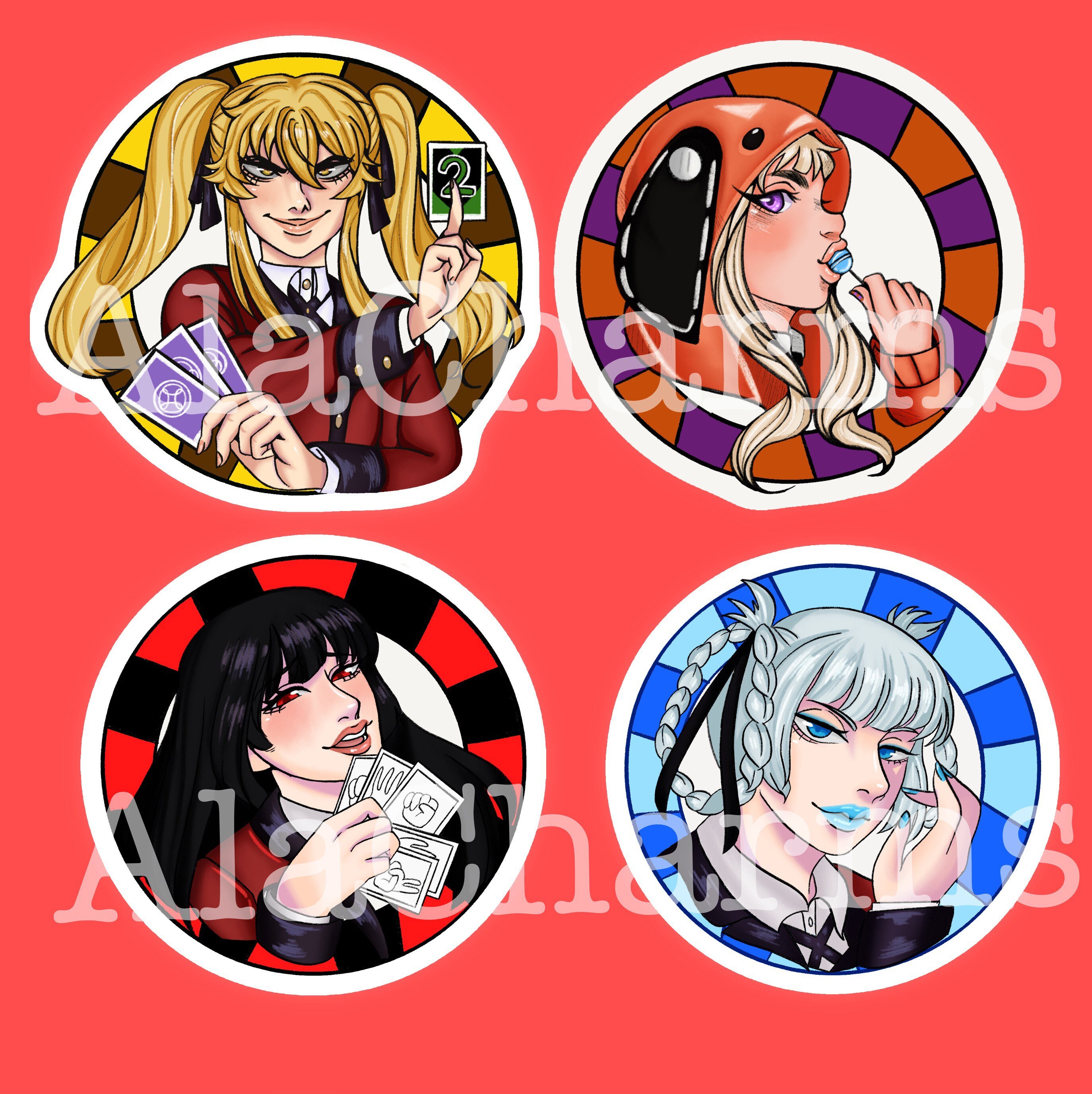 Kakegurui Poker Chip Pegatinas PRE PEDIDO Etsy
