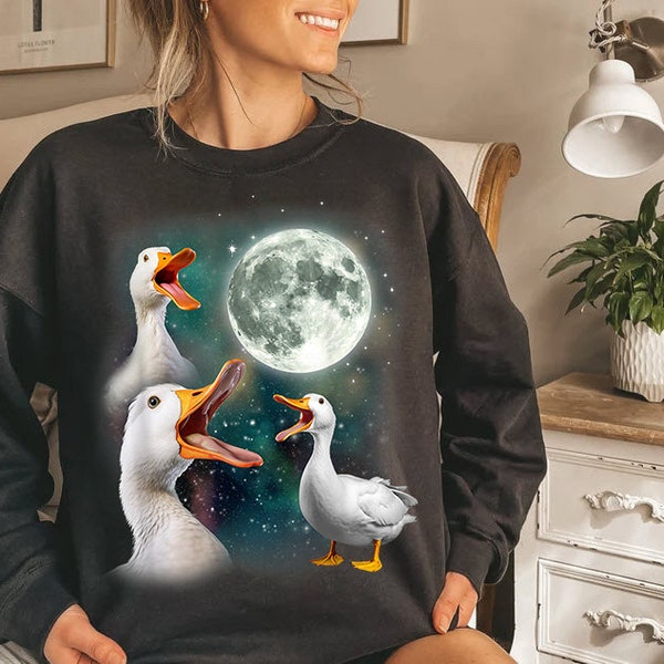 Three Ducks Howling at Moon shirt, Like 3 Wolves T-shirts, Ducks Lover t-shirt, Funny Ducks tshirt, funny Ducks shirt