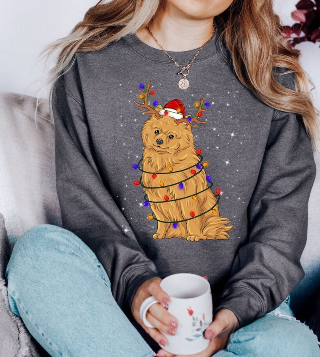 Pomeranian Christmas Lights Shirt Christmas Dog Etsy