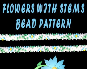 Kumihimo Bead Pattern: Flowers with Stems, Flowers Beaded Bracelet Tutorial, 8 Strand Kongo Gumi Bead Loading Instructions, DIY Jewelry
