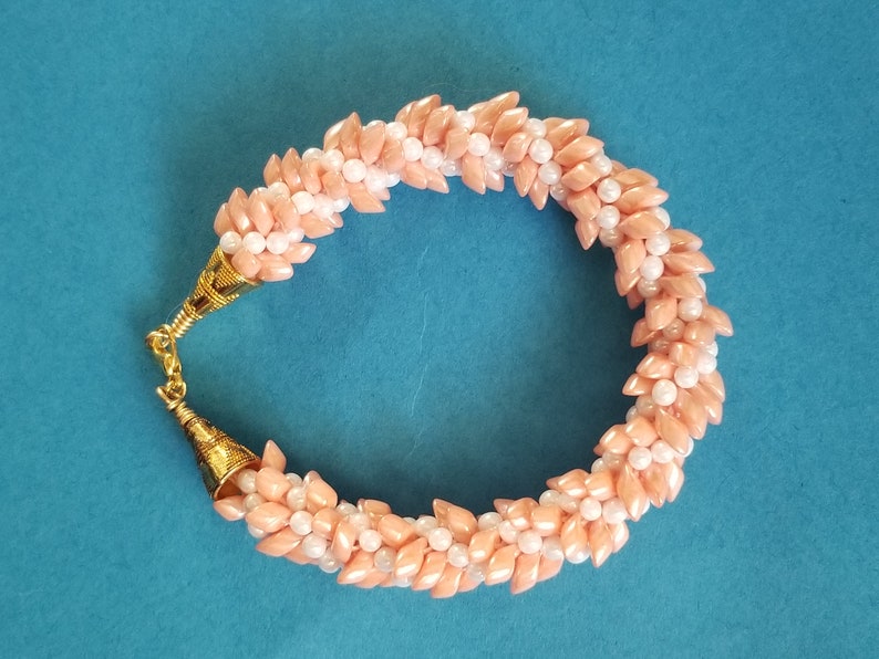 Personalized Bracelet Multicolor Beaded Bracelet Kumihimo Beaded Bracelet Magatama and Drop Striped Bracelet Custom Pattern Jewelry