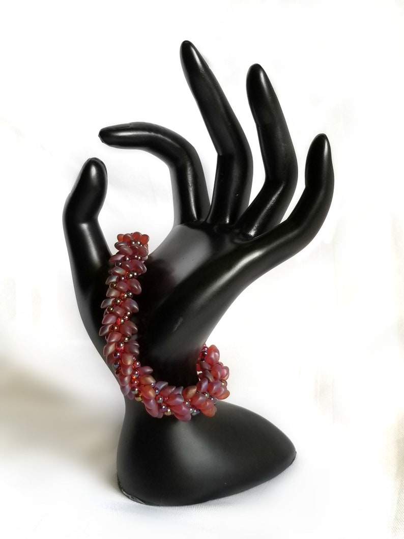 Personalized Bracelet Multicolor Beaded Bracelet Kumihimo Beaded Bracelet Magatama and Drop Striped Bracelet Custom Pattern Jewelry