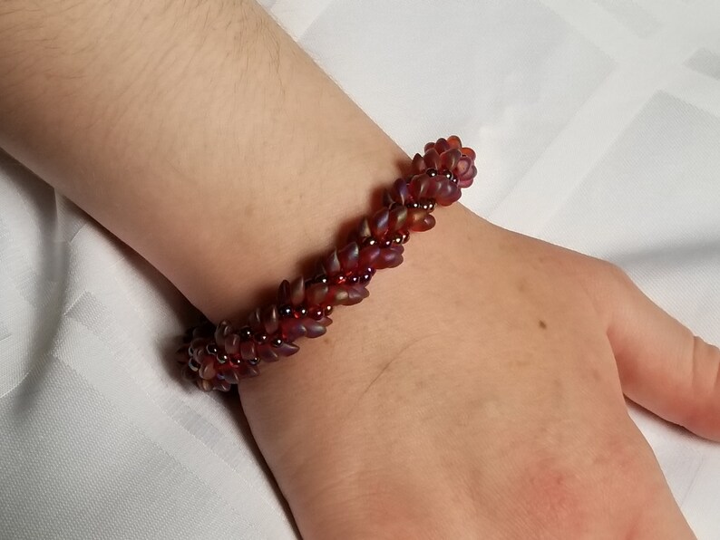 Personalized Bracelet Multicolor Beaded Bracelet Kumihimo Beaded Bracelet Magatama and Drop Striped Bracelet Custom Pattern Jewelry