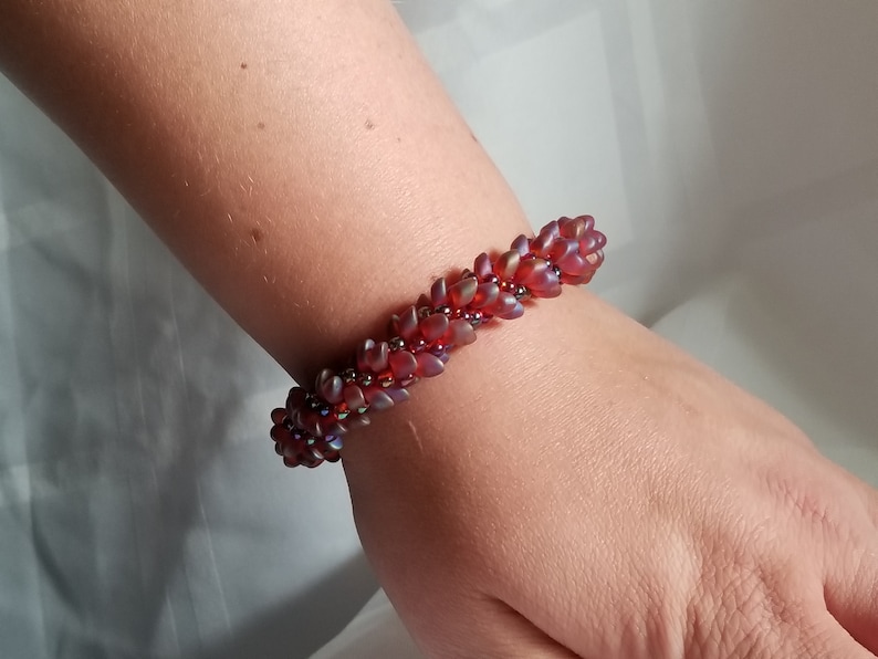 Personalized Bracelet Multicolor Beaded Bracelet Kumihimo Beaded Bracelet Magatama and Drop Striped Bracelet Custom Pattern Jewelry