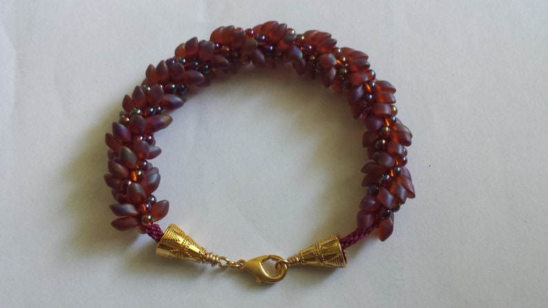Personalized Bracelet Multicolor Beaded Bracelet Kumihimo Beaded Bracelet Magatama and Drop Striped Bracelet Custom Pattern Jewelry