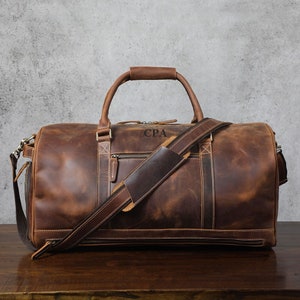 Personalized Travel Bag Men Full Grain Leather Duffel Bag - Etsy