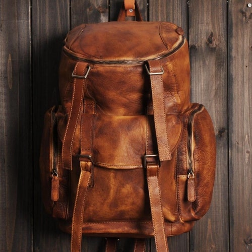 leather rucksack backpack mens