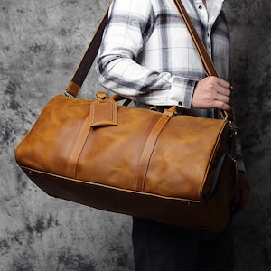 Personalisierte Herren Reisetasche, Vollnarbenleder Seesack, Monogramm Reisetasche, Wochenend-Gepäcktasche, Weihnachtsgeschenke, Handgemachte Tasche