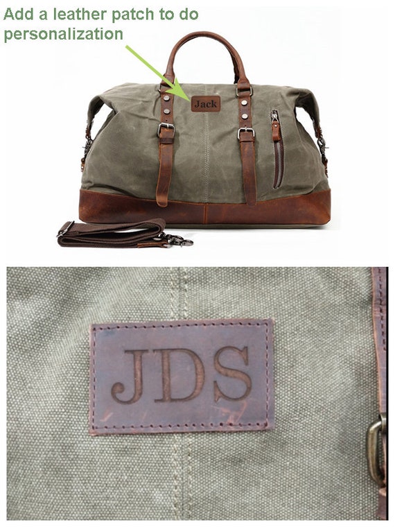Personalized Duffel Bag, Wax Canvas Holdall, Vintage Luggage Bag, Canvas  Leather Overnight Bag, Large Travel Weekender Bag, Groomsmen Gifts - Etsy