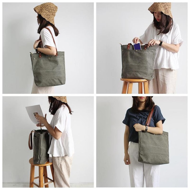 Large Canvas Tote Bag Shopper Bag Diaper Bag Shoulder Bag Etsy
