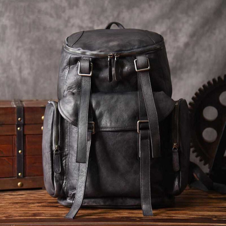 oversized leather backpack