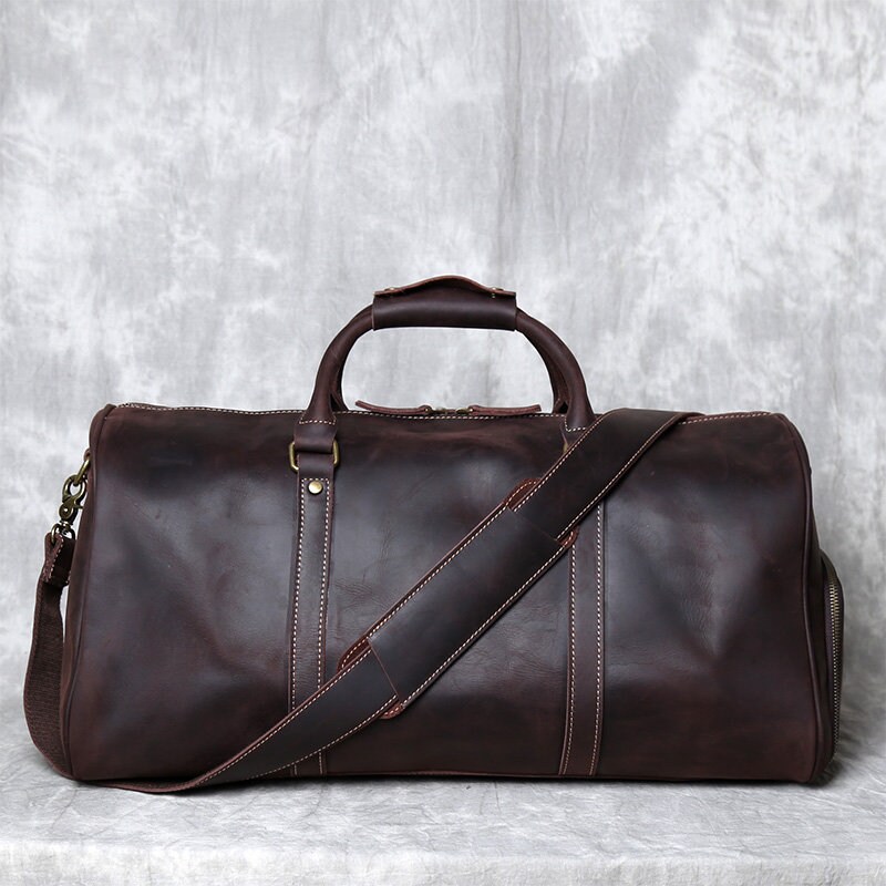 Personalized Mens Travel Bag Full Grain Leather Duffel Bag - Etsy