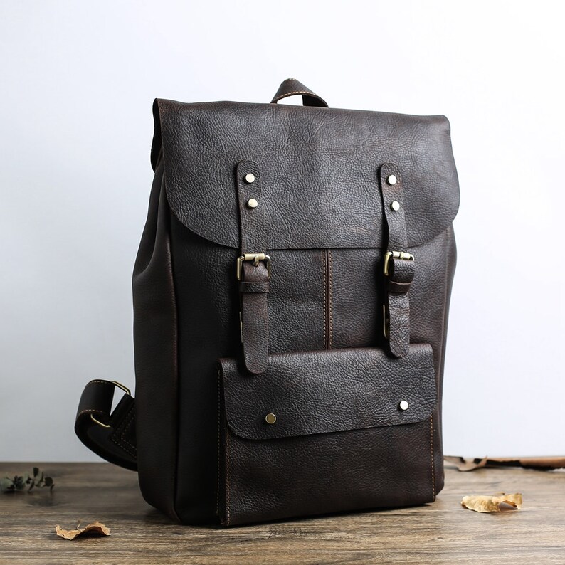 Handmade Full Grain Leather School Backpack Casual Travel | Etsy