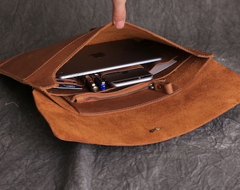 Personalized Men's Leather Envelope Clutch Pen Holder iPhone Case Card Holder Small Satchel Bag Travel Wallet Christmas Gift