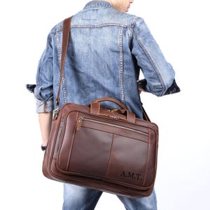 Handmade Leather Briefcase Men, Leather Business Bag, Men&#39;s Work Bag, Leather Office Bag, Laptop Bag for Men