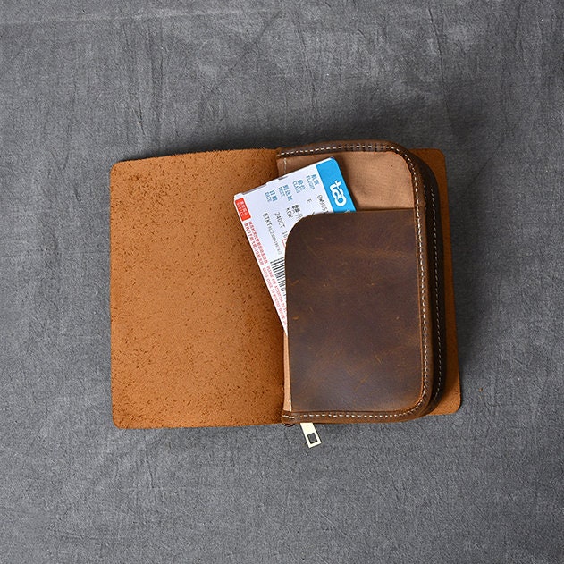 Handmade Mens Leather Travel Wallet Passport Wallet Leather Etsy