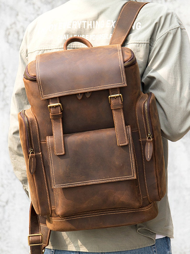 Personalized Leather Backpack Full Grain Leather Backpack - Etsy