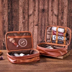 Personalisierte große hängende Kulturtasche, abnehmbare Herren Kulturtasche Wasserdicht Leder Rasierset / Dopp Kit Groomsmen Geschenke, Weihnachtsgeschenke