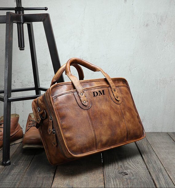Leather Bag Messenger Men Handbag Laptop Business Portfolio Briefcase Satchel